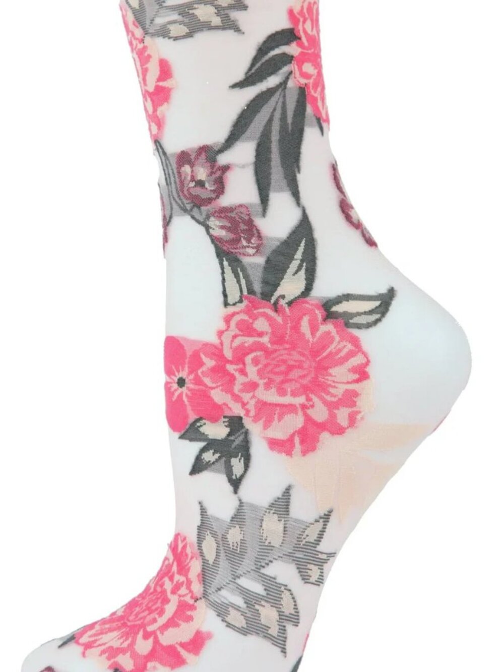 Botanic Bunches Sheer Embroidered Anklet Sock